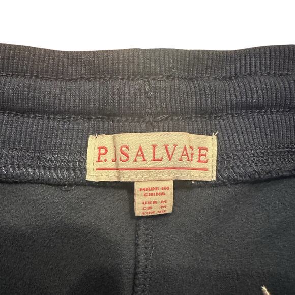 P.J. Salvage Womens Navy fleece shorts pink embroidered lightning M - Picture 5 of 6